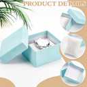 BENECREAT 6 Pack Kraft Cardboard Watch Storage Gift Box, 3.2x3x2inch Rectangle Present Jewelry Box with Nonwoven Cloth Cushion for Bangle Wrist Watch Bracelet Packaging, Pale Turquoise