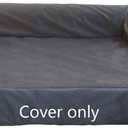 Bolster Dog Bed Cover Replacement Machine Washable 36 x 27 Inch (Grey-Not Waterproof)