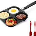 Puraville Egg Frying Pan, 4-Cup Nonstick Granite Omelette Skillet Pancake Pan and Healthy Egg Cooker Suitable for Gas Stove and Induction Cookware (Circular pattern)