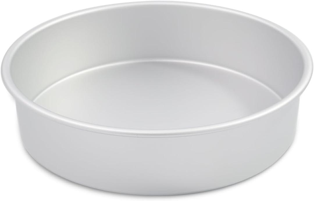 10 Inch Cake Pans, Aluminum Round Cake Baking Pans Tins For for birthday cake party cake, Non-Toxic, Only Handwasher.Silver(103 round Cake Pan)
