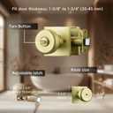 Gold Interior Door Knobs for Bathroom & Bedroom, Pismo Doorknob Turn Lock with Square Rosette, Satin Brass Heavy Duty Door Knob with Lock (1)