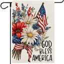 CROWNED BEAUTY 4th of July Garden Flag God Bless America 12x18 Inch Double Sided Independence Day Patriotic Yard Decorations for Outside (Multi)