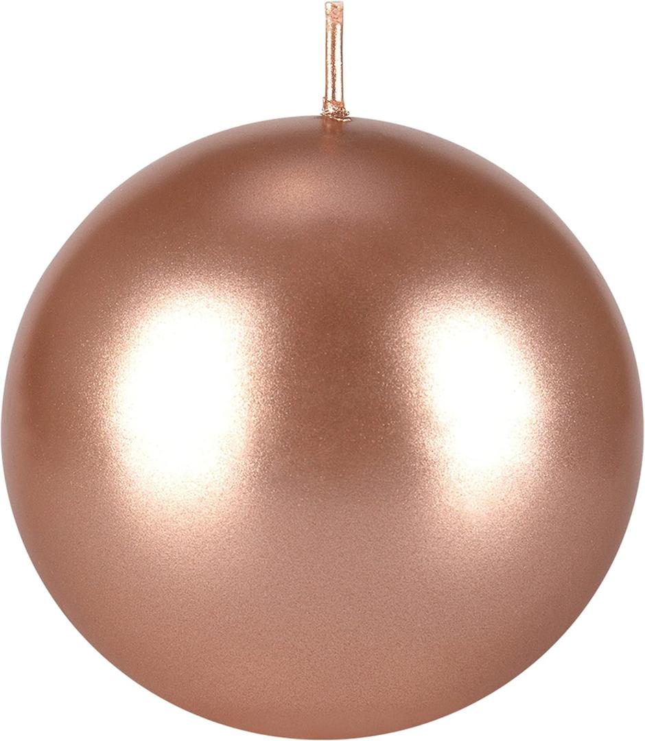 Mega Candles 1 pc Unscented Rose Gold Ball Round Candles, Hand Poured Premium Wax Candle 4 Inch x 4 Inch, Home Dcor, Wedding Receptions, Occasions, Events, Festivities, Meditations, Relaxation