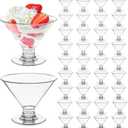 Zezzxu 40 Pack Plastic Martini Glasses 5 Oz Disposable Cocktail Glasses, Mini Dessert Cups with Spoons for Party Serving Wedding Birthday and All Events