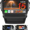 [2G+64G] Radio for Hyundai Santa Fe 2013 2014 2015 2016 2017 with Wireless Carplay, 9 Inch Android Touch Screen for Santa Fe Car Stereo, Bluetooth, GPS Navigation, 5GHz WiFi, DSP, 28UI + Backup Cam