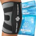 Knee Ice Pack Wrap (1 Pack) - Adjustable Ice Pack for Knees Surgery, Replacement, Arthritis Pain, ACL, Sports Injuries, Post Surgery, for Long Duration - 1 Pack (Black)