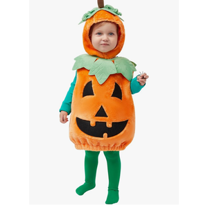 Spooktacular Creations Halloween Baby Pumpkin Costume with Green leaves for Toddler Kids Halloween Dress Up Pumpkin Party
