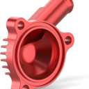 NICECNC Motorcycle Aluminum Thermostat Cover Compatible with Honda TRX450R 2010 2011 2012 2013 2014, TRX450ER Electric Start 2006-2009 2011-2014 Thermostat Housing, Replacement for 19321-HP1-670(Red)