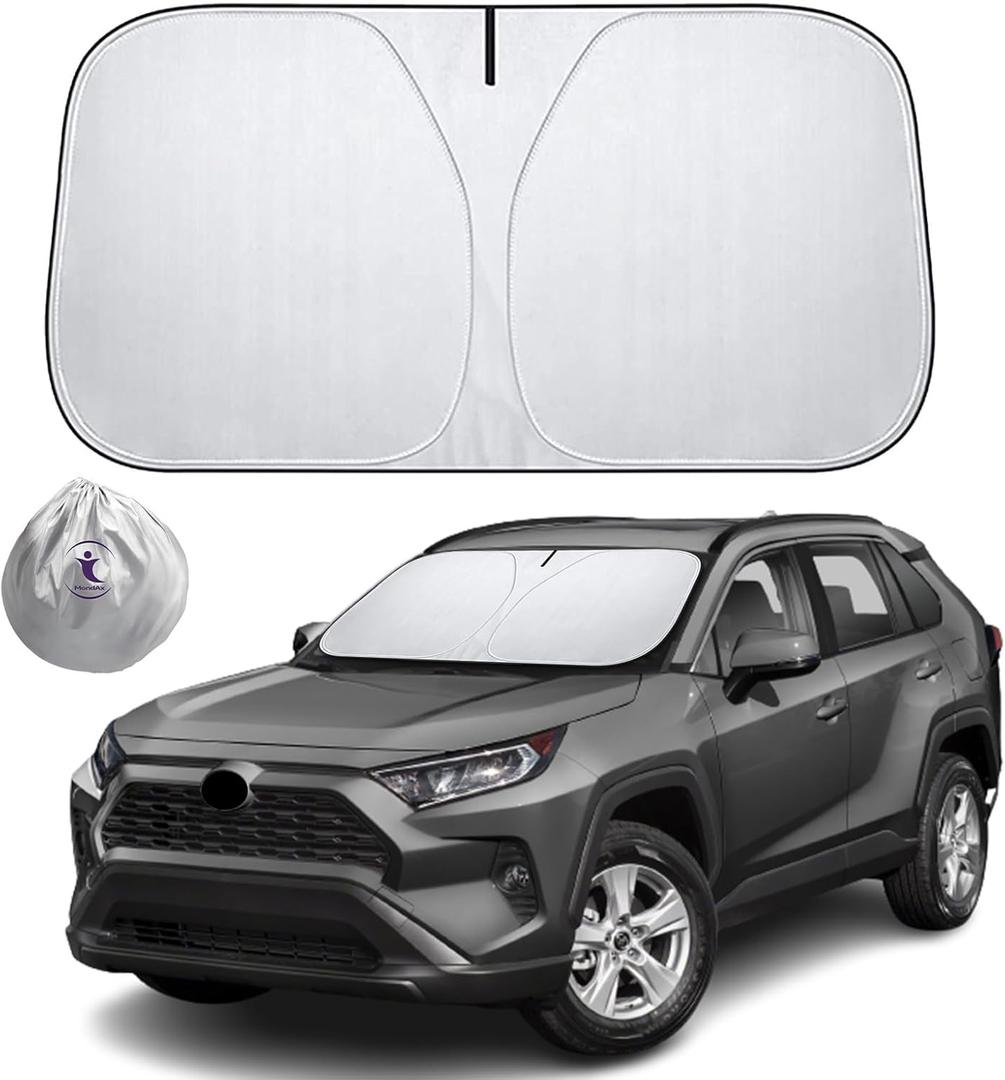 Windshield Sunshade for Toyota RAV4 2019-2025, 240T Windshield Sunshade Blocks UV & Heat Protection Car Front Window Sun Shade for Windshield, Front Windshield Sunshade Keeps Vehicle Cool