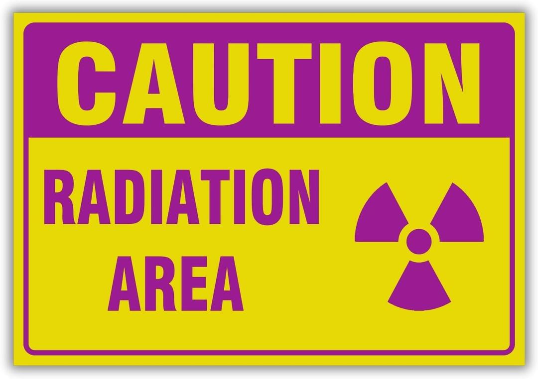 Caution - Radiation Area OSHA Sign with Symbol, 10 x 7 Inches, 120 Mil Plastic, UV Protected, Weather Resistant, Waterproof, Durable Ink, Easy To Mount