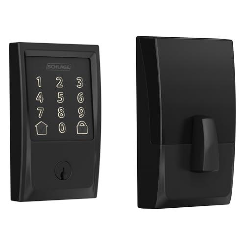 Schlage Encode Smart WiFi Deadbolt Lock for Front Door - Keyless Entry with App or Touchscreen - Works with Alexa, Hey Google, & Airbnb - Create Codes for Guests - Matte Black