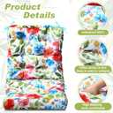 Hoteam 4 Set Outdoor Patio Chair Cushions 20 x 42 in Deep Seat Waterproof Patio Cushions Set for Furniture Replacement Removable Seat and Back (Flower)