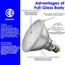 PAR38 Glass Commercial LED Light Bulb, 14W=120W Equivalent 1550 Lumens 20000 Hours Classic Flood Light Bulbs, Dimmable Daylight 5000K Flood Light 100Degree Beam Angle T20/CEC Listed, 6-Pack