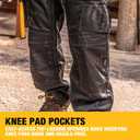 DEWALT Protradesman Men's Loose Fit, Holster Pocket, Cottonpoly Stretch Work Pants (Black)
