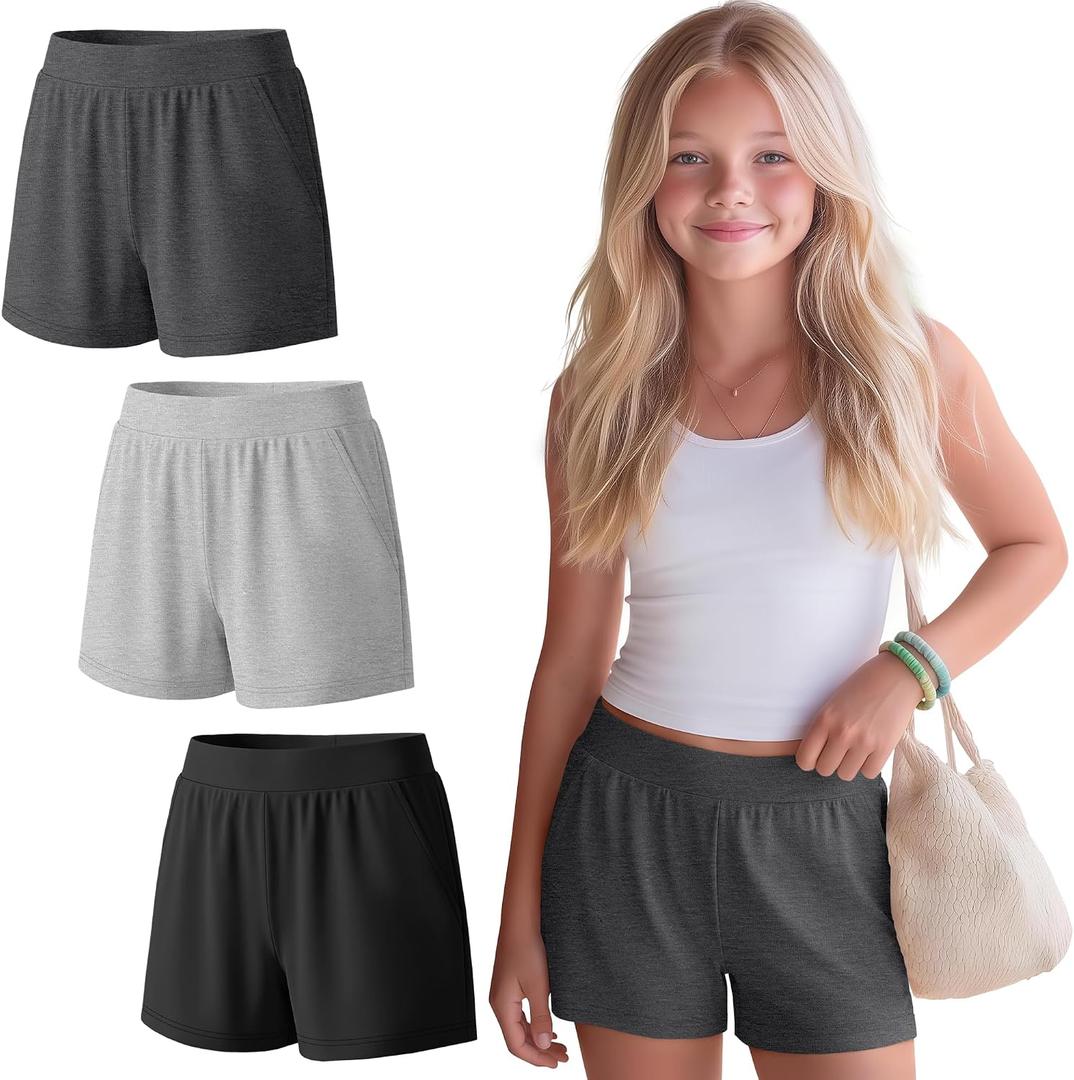 3 Pack Girls Athletic Shorts