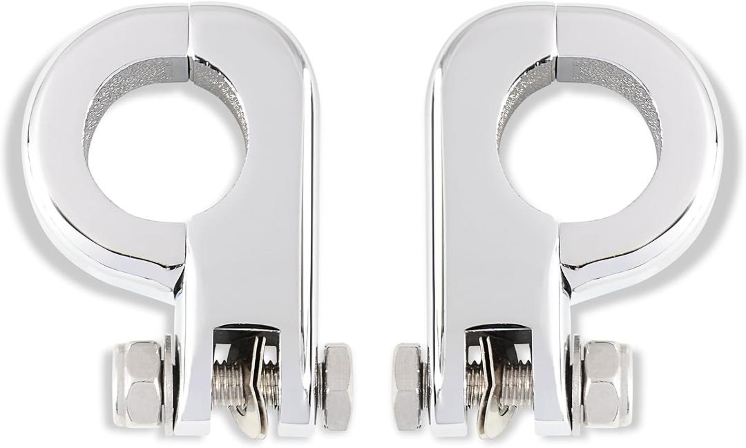 FOVPLUE 1.25" Footpegs Mount Kit,1-1/4" Engine Guard Highway Peg Mounting Kit for Harley Touring Softail Dyna Sportster Honda Kawasaki Suzuki Yamaha Indian Victory w/32MM Tubing,Chrome