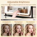 Vanity Mirror with Lights 22"x17", Lighted Makeup Mirror with 10X Magnification, 3 Color Dimmble Lights, Touch Control, 360° Rotation, Metal Frame, Women's Gift, For Bedroom/Dressing Room, Black