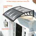VEVOR Awnings for Door Entrance, 30" x 39" Window Door Awning Canopy Exterior with Drainage & ABS Bracket, Polycarbonate Cover Patio Door Awnings for Sun, UV, Rain, Snow Protection（Smoky Gray）