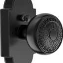 Matte Black Door Knobs Interior Privacy Door Knob Antique Door Knobs with Lock for Bedrooms Bathroom, Zinc Alloy (1 Pack)