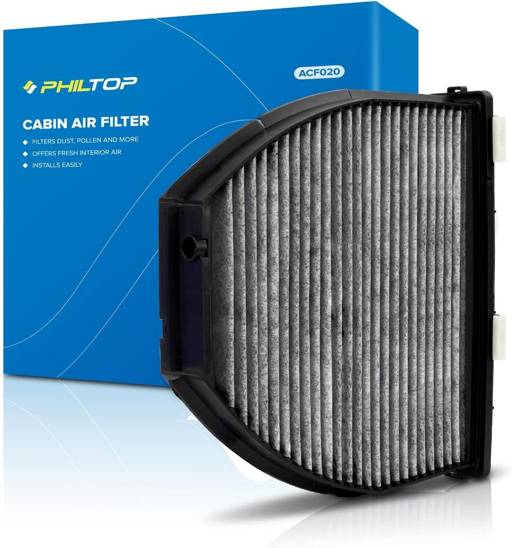 PHILTOP ACF020 (CF10934) Cabin Air Filter, Replacement for AMG GT, C230, C250, C300, C350, E250, E350, E400, E550, Premium Cabin Filter with Activated Carbon, Filter Up Dust Pollen