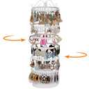 17Dec 6 Tiers 360 Rotating Earring Holder Organizer Stand,264 Holes Stud Earring Organizers and Storage，Jewelry Organizers and Storage,Earring Tree Organizer for Women