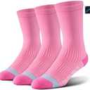 BRISIRA Coolmax Bamboo Viscose Compression Running Crew Socks Women Moisture-Wicking Anti-Blister Cooling Athletic Mid Calf M