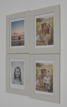 4x6 Picture Frame (4 Pack, White), Made of Real Glass and Wooden Frame - Display Pictures 3.5x5 with Mat or 4x6 Without Mat, 4 by 6 Photo Frames Table Top Display and Wall Mounting