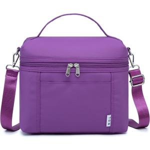 NOL Natural Organic Lifestyle Insulated Lunch Bags for Women Cooler Bag Lightweight Nylon Waterproof Lunch Box For Work (Purple Medium(normal))