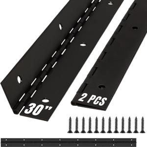 ALBO 30 Inch Black Heavy Duty Piano Hinge Continuous Stainless Steel 304 (2-Pack), Surface Mount Cabinet Hinges Matte Black 30"x2" for Large Cabinet, Industrial Storage & Equipment Door
