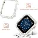 Mosonio Compatible with Bling Apple Watch Band S10 46mm with Shiny Metal Case for Women, Full Sparking Luxury Diamond Bands and Cover Set, Cute Charming Strap for iWatch SE Series 10(Starlight, 46mm)