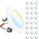 Bulbs, LED, 24pk, 65W, Soft White 3000K Dimmable, 4" Downlight, Easy Hardwired Installation