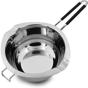 Double Boiler Pot 1200ML/1.1QT, Stainless Steel Chocolate Melting Pot for Melting Chocolate, Candy, Candle, Soap, Wax