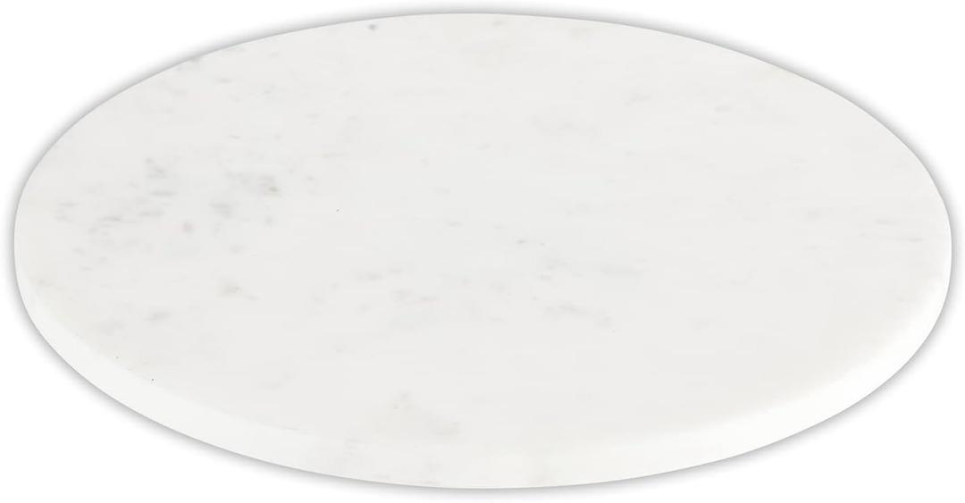 Santa Barbara Design Studio Table Sugar Marble Lazy Susan, 14-Inch Diameter, White