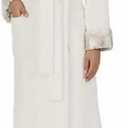 Carole Hochman Women's Shawl Collar Plush Robe (Medium, Ivory)