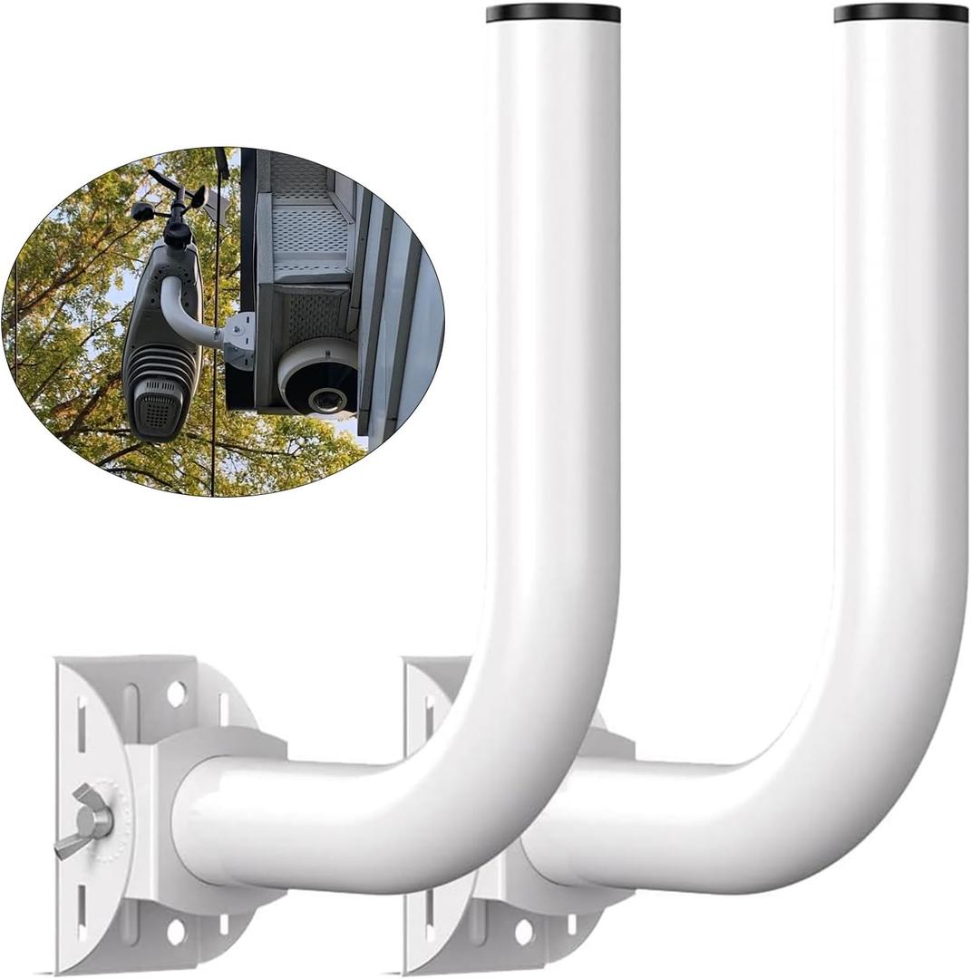 Universal Wireless Bridge Mount for Outdoor Antennas & Access Points  Adjustable Pole & Wall Bracket, Weatherproof, Sturdy Support for WiFi, CPE, Security Cameras  2 Pack