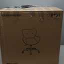 Vanity Chair with Wheels, Cute Home Office Desk Chairs Adjustable Height for Living Bedroom, Small Modern Fluffy Velvet Makeup Chair with Back for Girls (Rose Red)