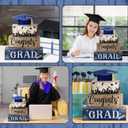 CroBlissful 4 Pcs Graduation Centerpieces for Tables 2026 Congrats Grad Table Decorations Graduation Tiered Tray Decorations Class of 2026 Senior Wooden Block Sign Congratulate Gifts for Home Shelf