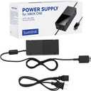 SUMLINK Power Supply Brick for Xbox One, AC Adapter Cable Replacement Kit for Xbox One Console Games, Auto Voltage 100-240V, Black