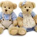 oits cute 2-Pack Teddy Bear,Cute Stuffed Animal,Couple Gift Soft Plush Toy 11inch (Blue Plaid Clothes)
