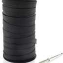 1/2" Black Baraded Elastic Cord/Heavy Stretch Knit Elastic Spool - Bedspread Band (Black, 40 Yard)