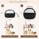 Small Clear Travel Makeup Bag, Waterproof Leak-Proof Toiletry Bag for Women, Simple Transparent Cosmetic & Makeup Bag Organizer (Black)