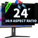 2 Pack Magnetic Hanging Computer Privacy Screen 24 Inch for 16:9 Widescreen Monitor, Removable Privacy Screen Anti Glare Blue Light Computer Screen Privacy Shield, Anti-Scratch 24in Protector Film