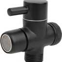Brass Faucet Adapter Diverter Valve, Faucet Sink Aerator Adaptor to Garden Hose Connector for Kitchen Bathroom Washing (Black, F22-A)