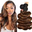 Ailabi Brazilian Human Hair Bundles 26 28 30 Inch Kinky Yaki Wave Bundles Human Hair 11A Unprocessed Virgin Quick Weave Hair for Black Women