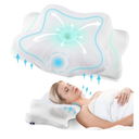DONAMA Cervical Pillow for Neck and Shoulder,Contour Memory Foam Pillow,Ergonomic Neck Support Pillow for Side Back Stomach Sleepers with Pillowcase