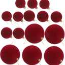 HOLIDYOYO 15pcs Velvet Ball Ornaments for Valentine's Day Flocked Shatterproof Plastic Baubles Cute Hanging Decor for Romantic Home Decoration