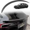 BestEvMod Rear Spoiler Wings Compatible with Tesla Refresh Model 3 Highland 2025 2024 OEM Style ABS Trunk Spoiler Lip Tail Wing Rear Trunk Lid Accessories (Matt Carbon Fiber)