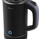 Sekaer Small Electric Tea Kettle Stainless Steel 0.8L Portable Travel Hot Water Boiler, Mini Electric Coffee Kettle with Auto Shut-Off & Boil Dry Protection, Cordless Base & LED Indicator (Black)