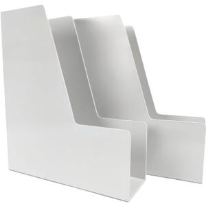 Vertical File Holder, Plastic Document and Magazine Organizer, Multi-purpose Document Organizer for Home Office (White)
