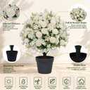24" Artificial Potted Flowers for Outdoor, Pompon Mums Faux Plant
